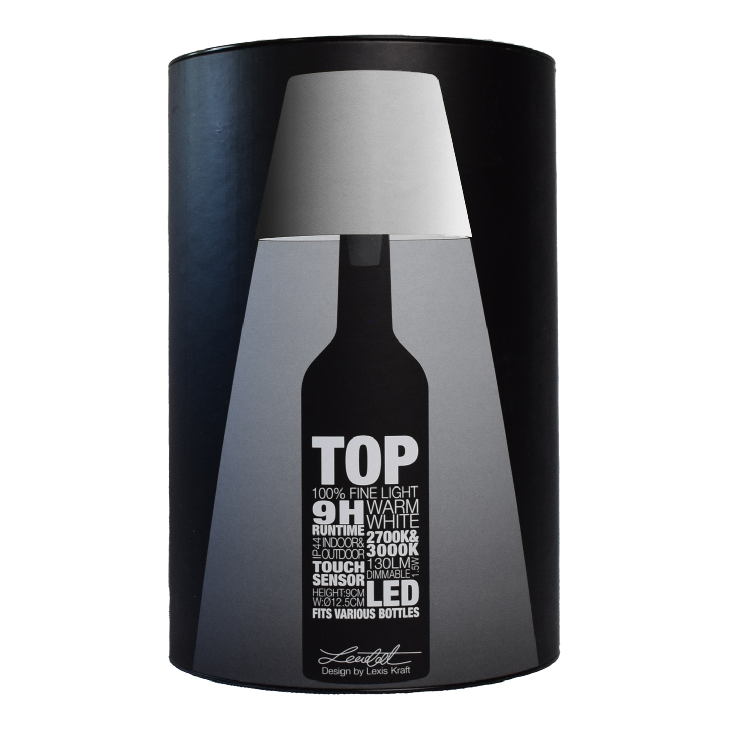 Verpackung Lampe schwarz